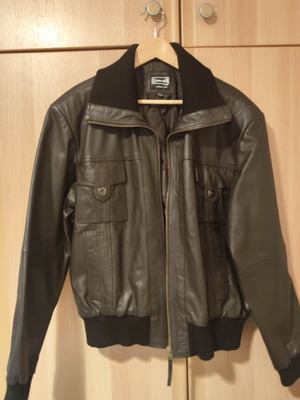 Men's leather jacket brown like new, size L