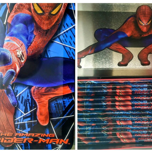 Spider Man pencil case with 18 colored Disney/Marvel pencils new