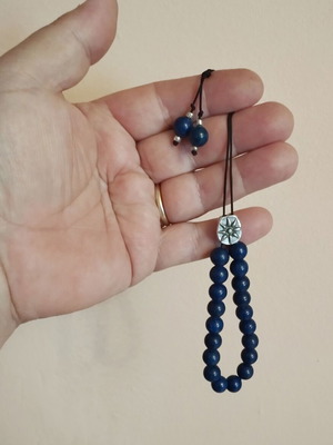 Worry beads with lapis lazuli semiprecious stones new