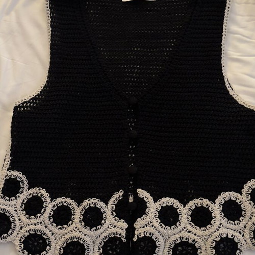 Mango Crochet boho summer co-ord set vest & mini skirt