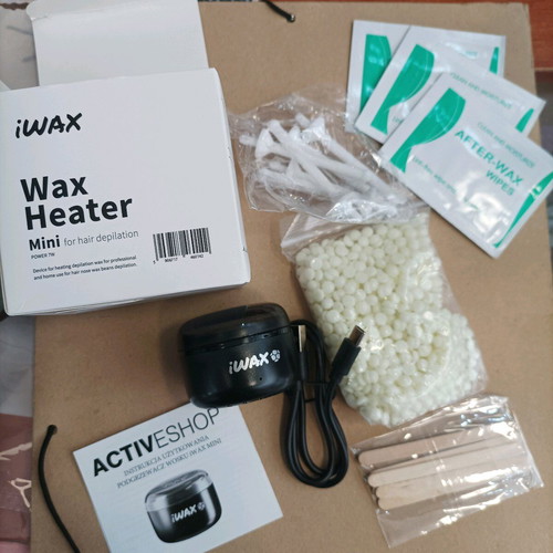 Mini wax heater new kit with wax beads, wipes and spatulas