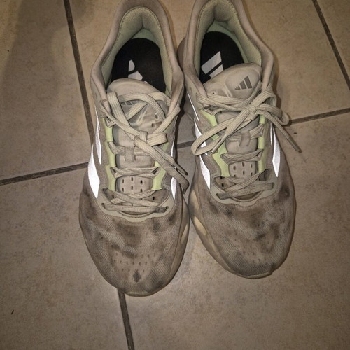 Adidas Switch athletic shoes used, grey-green with reflective details, size 41