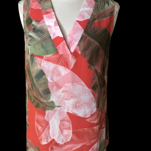 Tahari Women's Sleeveless Blouse – Banana Leaves