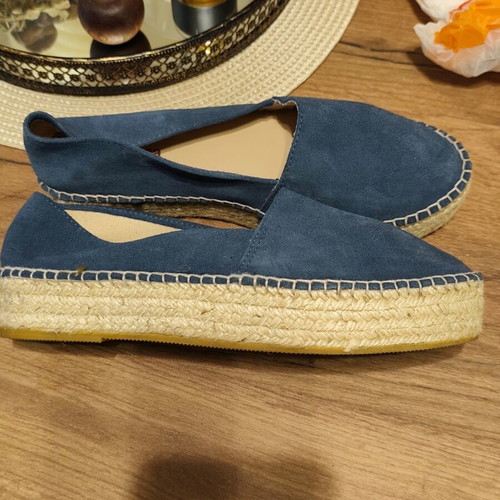 Viguera Blue Espadrille Platform Sandals Like New Size 39