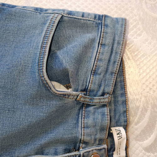 Zara high-waisted slim fit pants like new, size 46, light blue denim