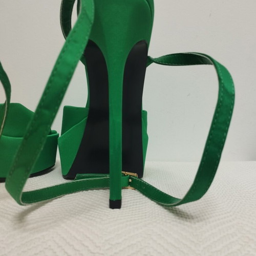 Asos satin platform sandals size 37 like new, green