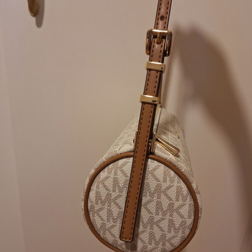 Michael Kors wristlet bag, white and gold