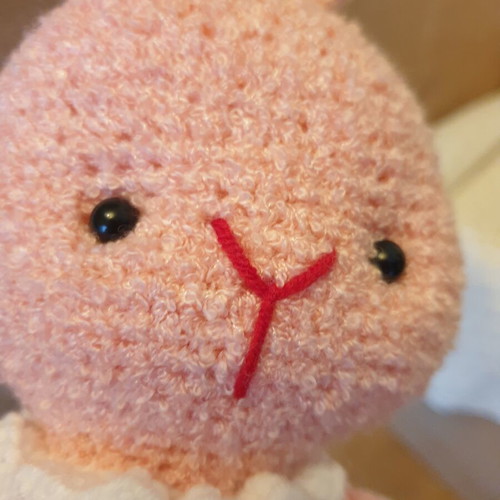 Pink Amigurumi Bunny Handmade, New, 26cm×14cm