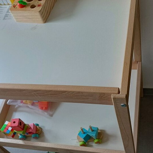 IKEA baby changing table like new, solid wood with cushion