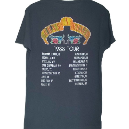 Guns n Roses Appetite for Destruction Tour 1988 Official Men's T-Shirt new, Zara, black