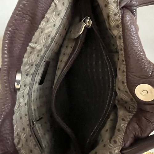 Furla shoulder bag leather brown and silver like new