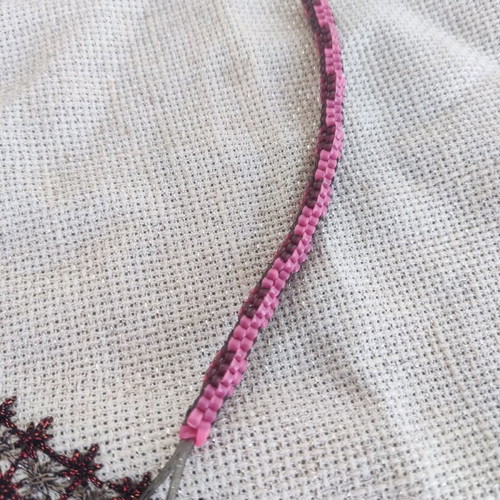 Knitted rubber keychain pink and purple new