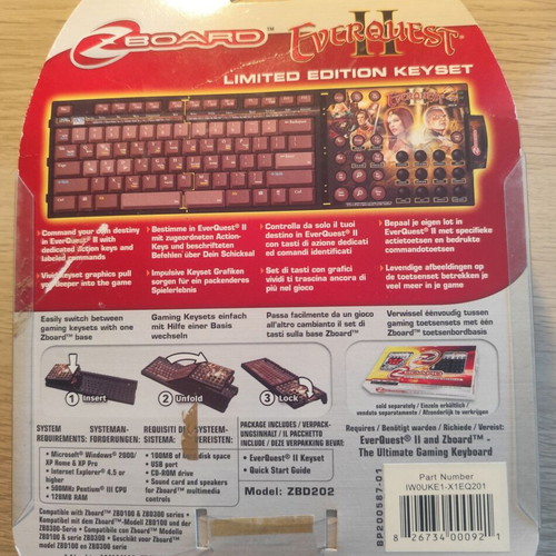 EverQuest II Limited Edition Keyset for Zboard new