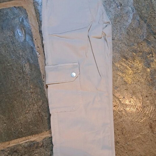 Zara cream safari jeans pants with pockets for 14 years, size 164 cm