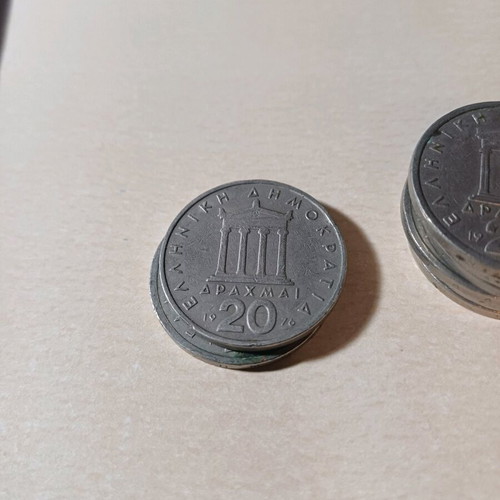 20 Drachma Coins used, pack of 19 pieces