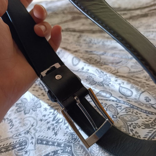 Leather waist belt 110cm used, black color