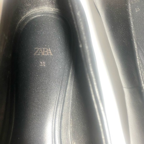 Zara ballerina shoes like new with metal studs, size 38, black