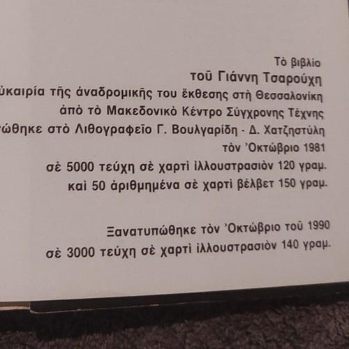 Αναδρομική έκθεση Γιάννης Τσαρούχης βιβλίο σαν καινούργιο, έκδοση 1990