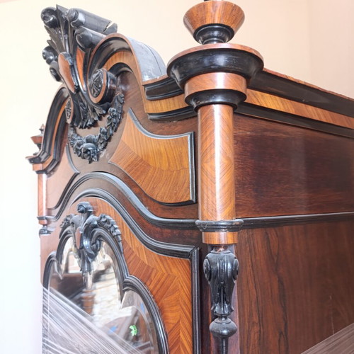 Antique 19th Century Armoire Mirror Henri II Napoleon III style