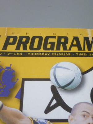 AEK срещу Zenit UEFA Cup използвана програма от мача 29/9/2005