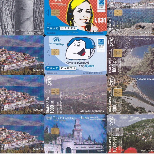 Greek phone cards used, set of 60 pieces, SET.8