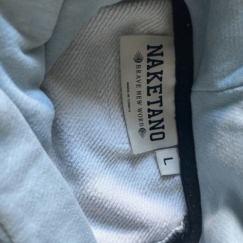 Naketano hoodie used, gray and turquoise, size L