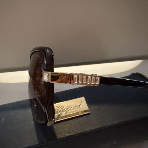 Chopard sunglasses with Swarovski crystals, like new, brown gradient lenses