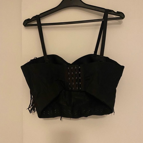Leather top unused, size S-M, black