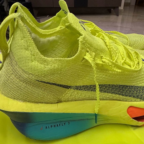 Nike Air Zoom AlphaFly Next 3% used yellow athletic shoes No43