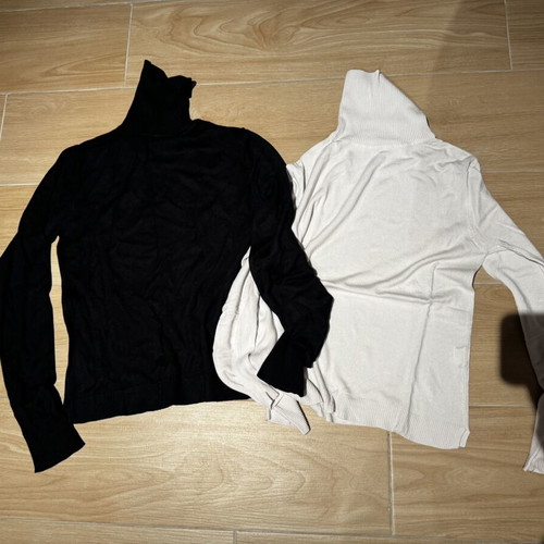 Turtleneck sweaters Pink Woman used, size L, pack of 2, black and white