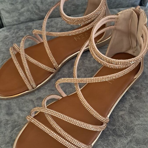 Seven summer sandals like new, size 39, pink-gold