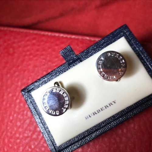 Burberry cufflinks unisex, silver plated steel