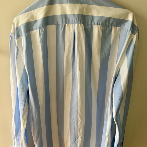 Brunello Cucinelli blue and white striped shirt like new, size L