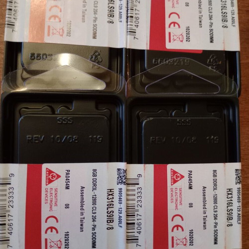 DDR3L-12800 SODIMM 8GB Hyper-x HX316LS9IB/8 new, 1 piece