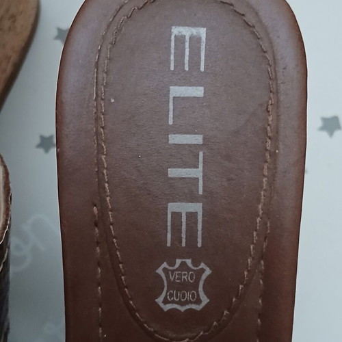 Elite leather wedge platforms used, size 40, beige and brown