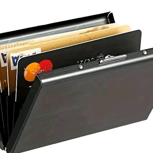 Stainless steel card holder golden new with tags