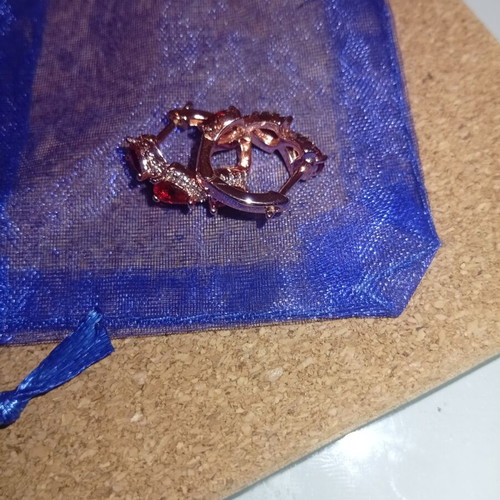 Synthetic red sapphire drop earrings