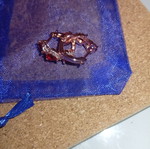 Synthetic red sapphire drop earrings