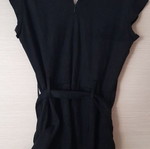 Zara black one-piece romper like new, suede texture, zipper and belt