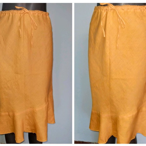 Vintage! "Ofelia" / Orange linen skirt
