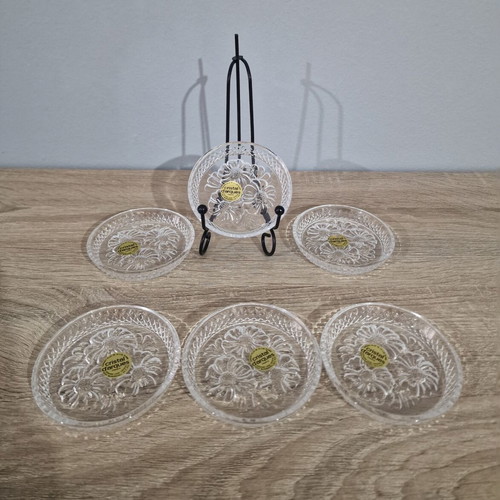 Cristal D'Arques Longchamp Set of 6 Sweet Plates New Lead Crystal