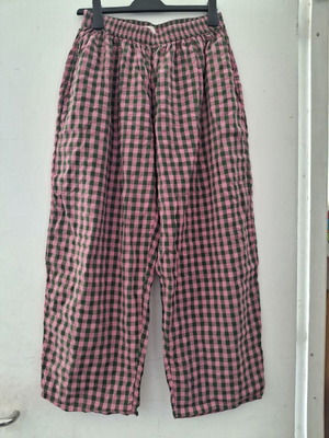 Lucy + Yak Barrel Leg Trousers Size M like new, pink and green