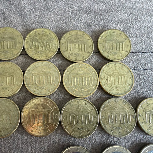 Germany Euro Coin Collection used, 48 pieces 2, 1 and 0.50 euro