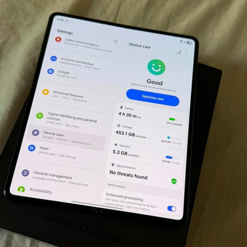 Samsung Galaxy Z Fold 3 5G used, 512GB, black, Android