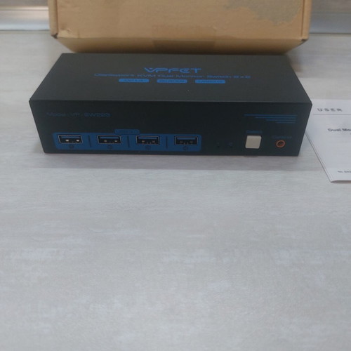 VPFET VP-SW223 KVM switch for 2 monitors and 2 PCs, DisplayPort 1.4, 8K/4K, USB 3.0