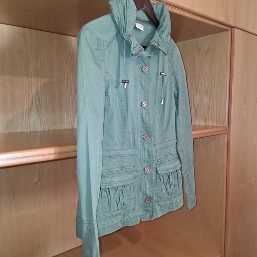 Zara women's khaki jacket used, medium, 100% cotton, autumn