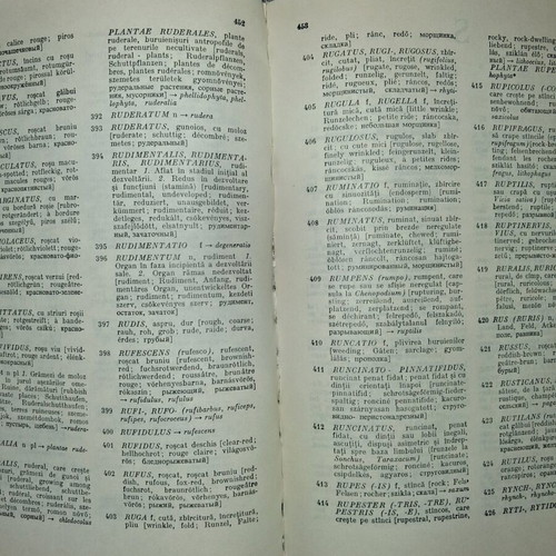 Multilingual Botanic Dictionary used in 7 languages