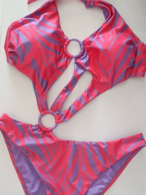 One-piece swimsuit new, fuchsia and lilac, size L
