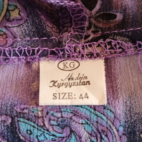 Silk Top with Hood boho paisley M/L like new