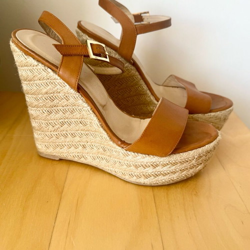 KEM espadrille wedge sandals size 38, like new, brown